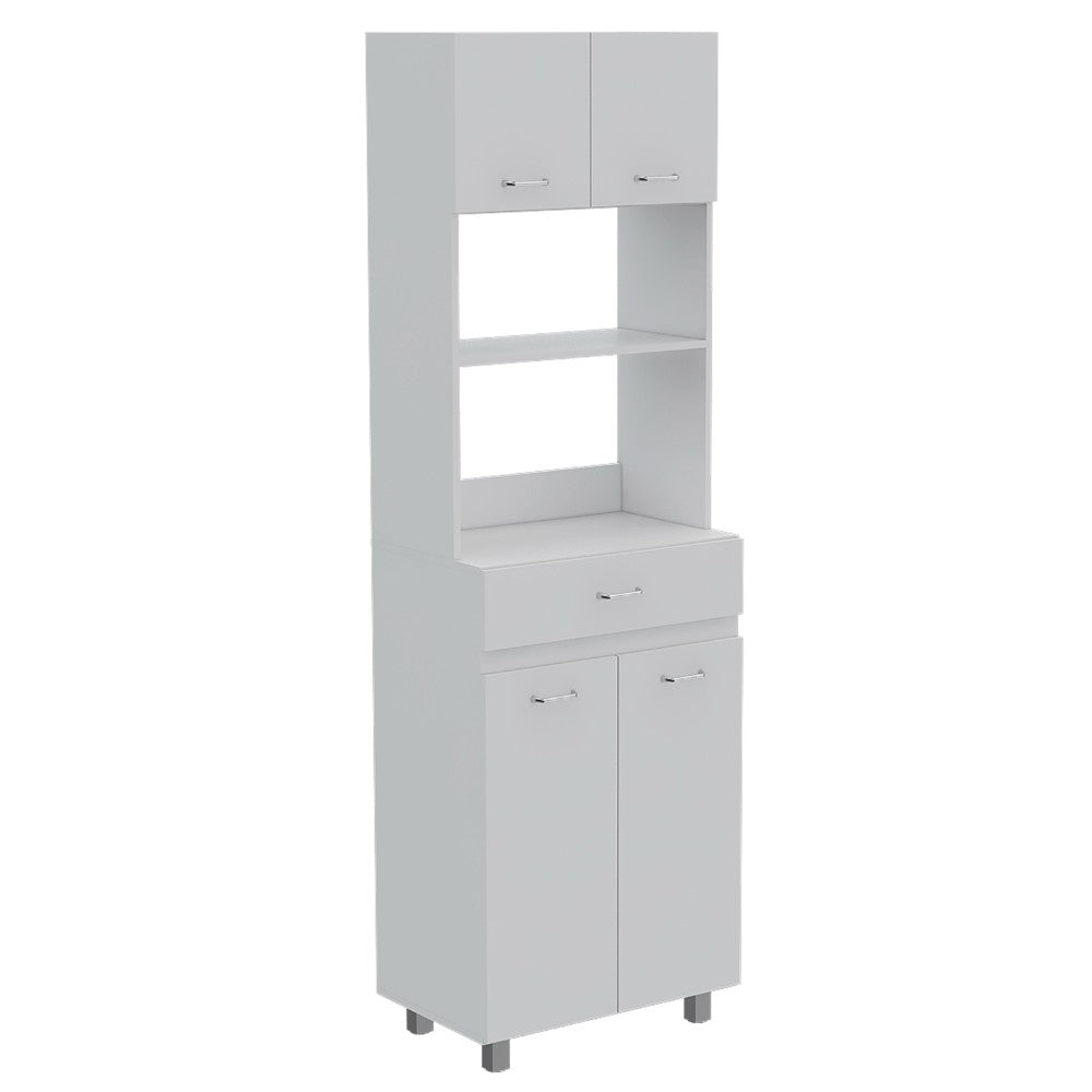 Microwave Cabinet Madison - Double Door Design, White Finish