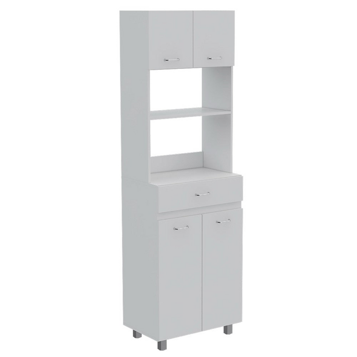 Microwave Cabinet Madison - Double Door Design, White Finish