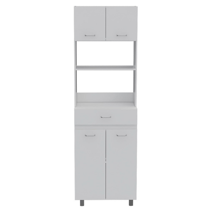 Microwave Cabinet Madison - Double Door Design, White Finish