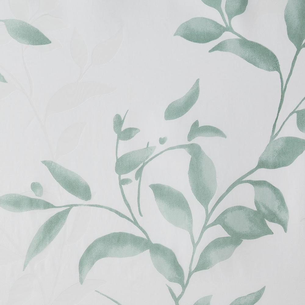 Madison Park Cecily Burnout Printed Shower Curtain - Seafoam