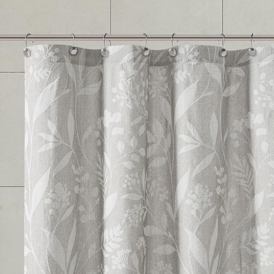 Croscill Home Botanical Matelassé Floral Shower Curtain - Taupe, 72x72"
