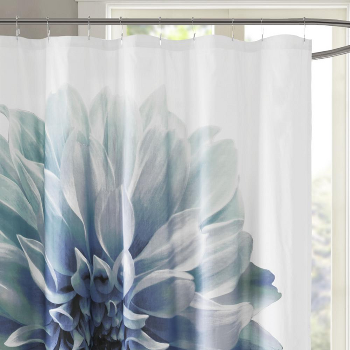 Madison Park Norah Cotton Percale Shower Curtain - Floral Print Design