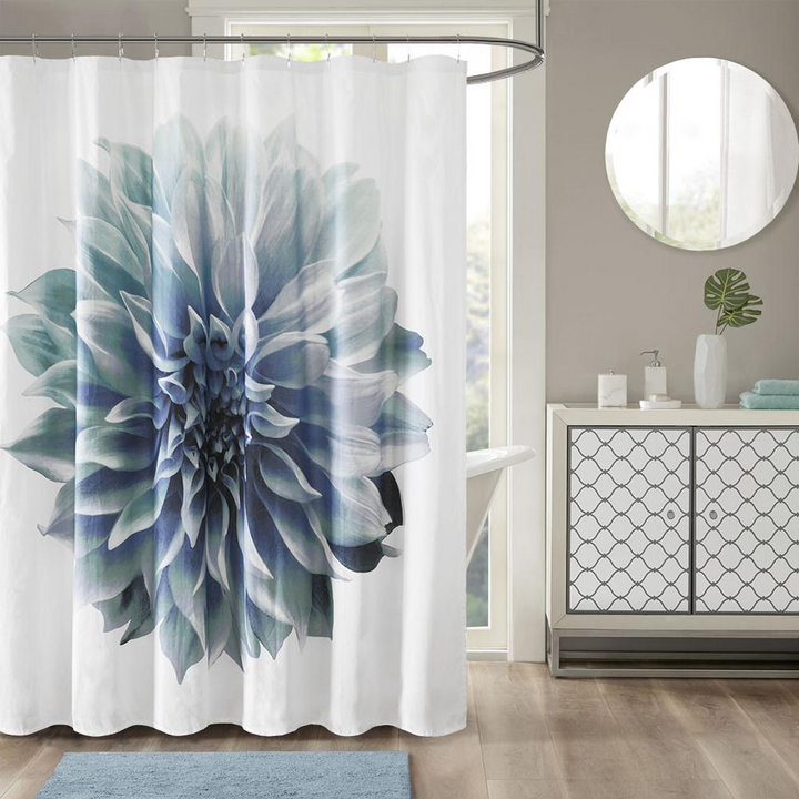 Madison Park Norah Cotton Percale Shower Curtain - Floral Print Design