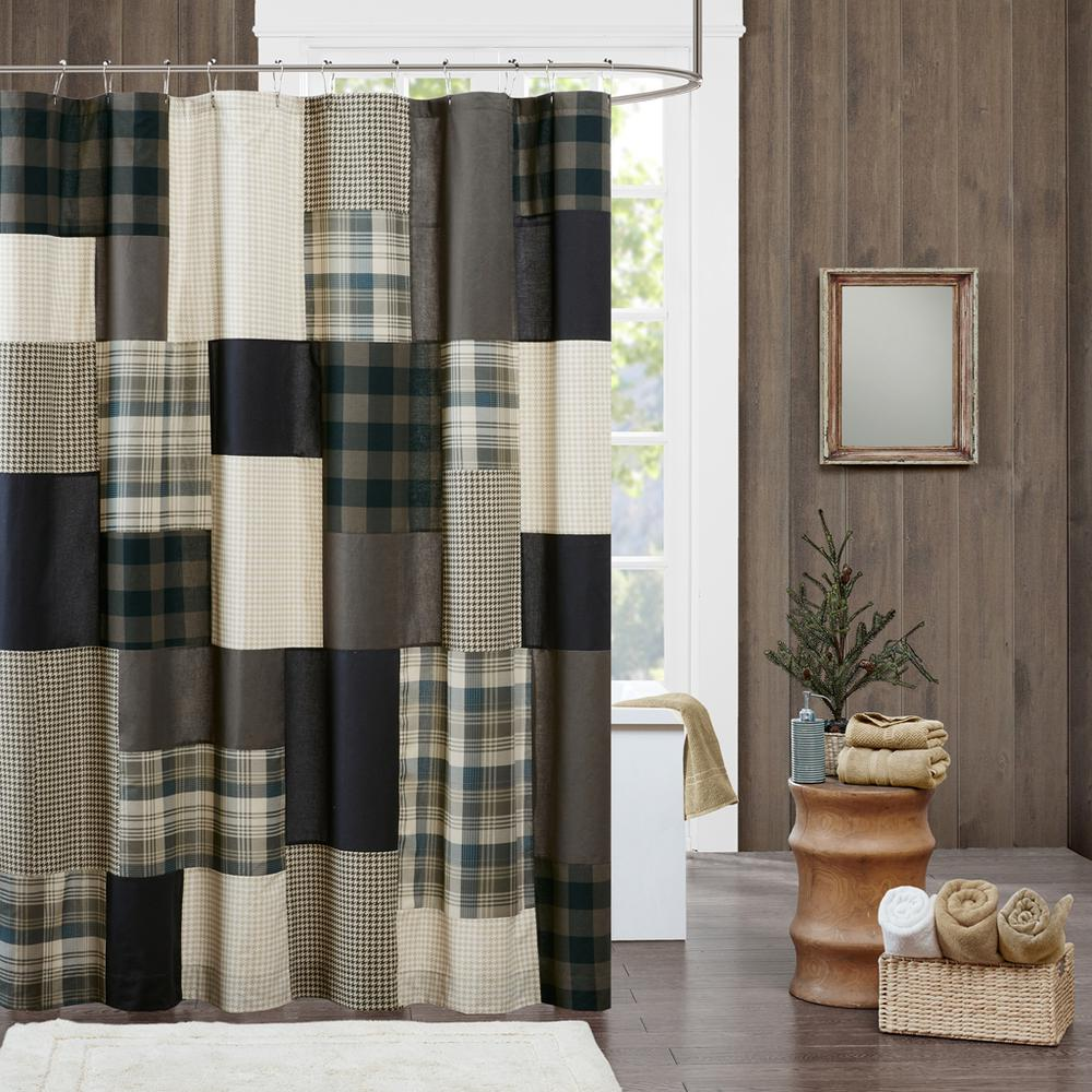 Woolrich Winter Hills Collection Cotton Shower Curtain - Striking Lodge-Inspired Design