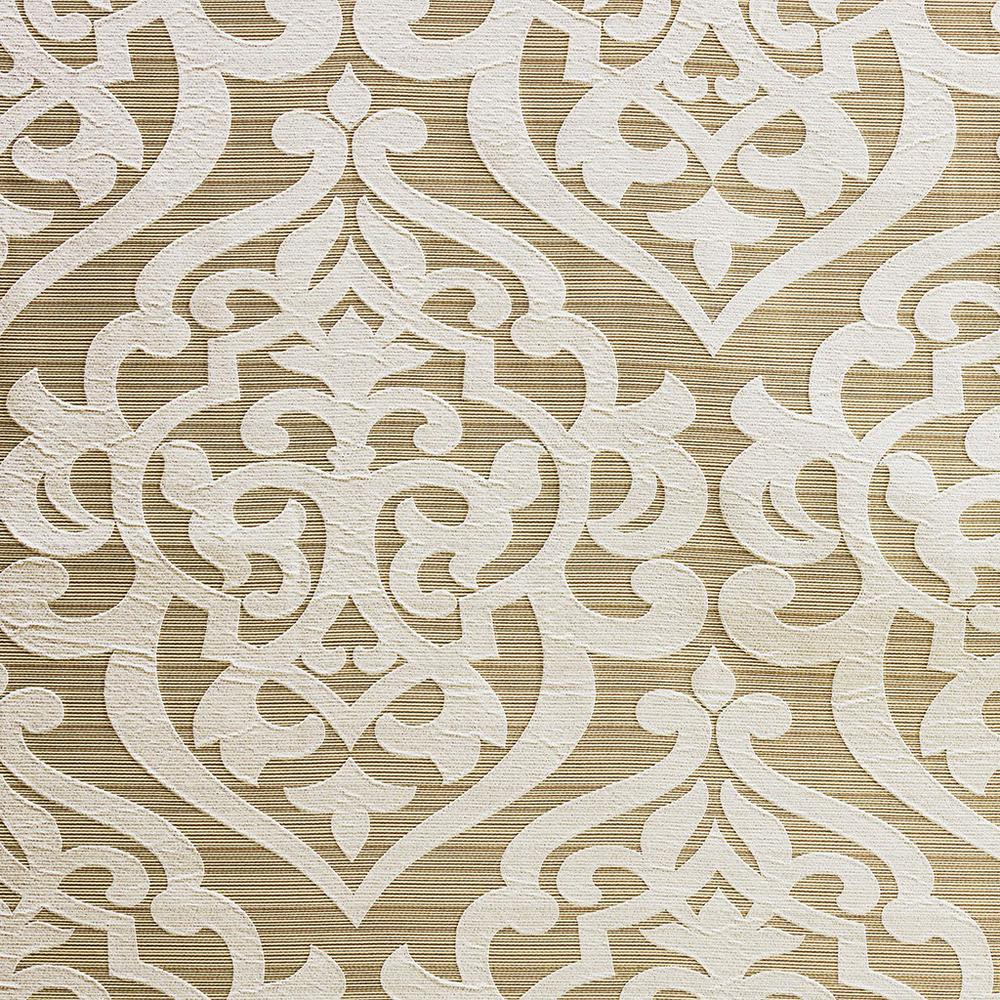 Madison Park Odette Jacquard Shower Curtain - Ivory Damask Medallion Design - 72x72 Inches