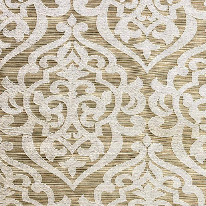 Madison Park Odette Jacquard Shower Curtain - Ivory Damask Medallion Design - 72x72 Inches