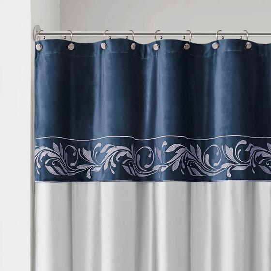 Croscill Classics Baroque Embroidered Shower Curtain - Luxurious Bath Decor Inspired by French Art - 72x72 Inches