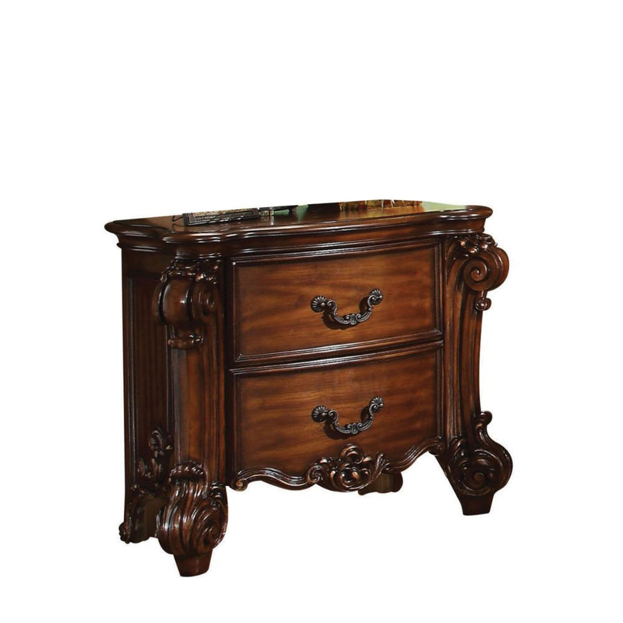 30" Chestnut Two Drawers Solid Wood Nightstand-0