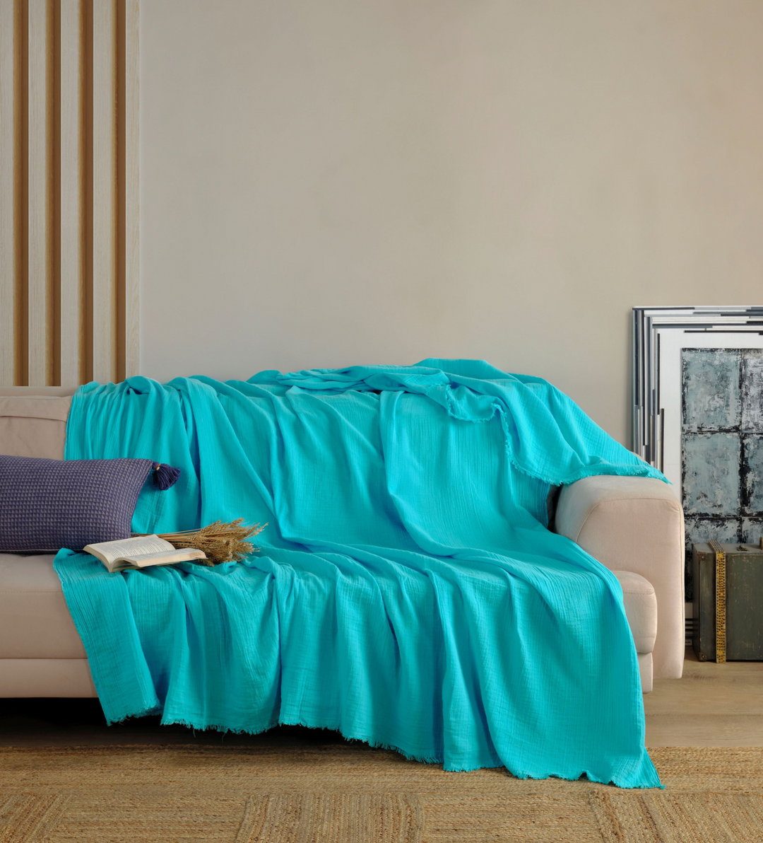 Luxe Muslin Marvel: Premium Turkish Cotton Coverlet & Towel