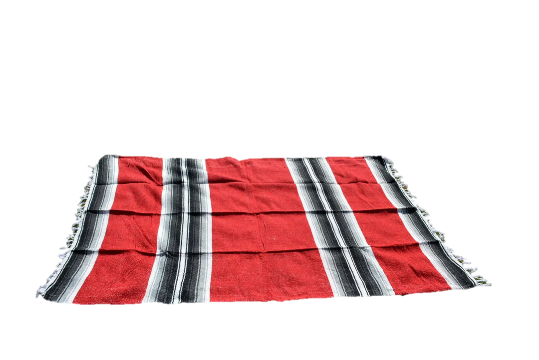 Handwoven Cotton Red Beach Blanket - Stylish, Versatile, and Durable
