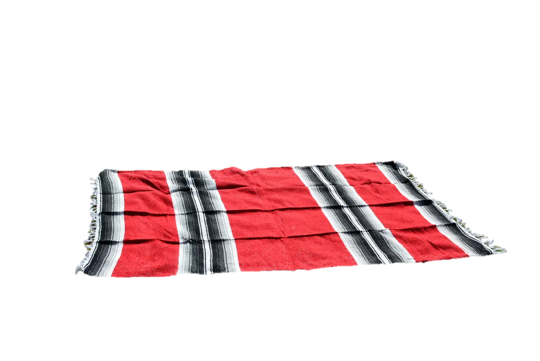 Handwoven Cotton Red Beach Blanket - Stylish, Versatile, and Durable