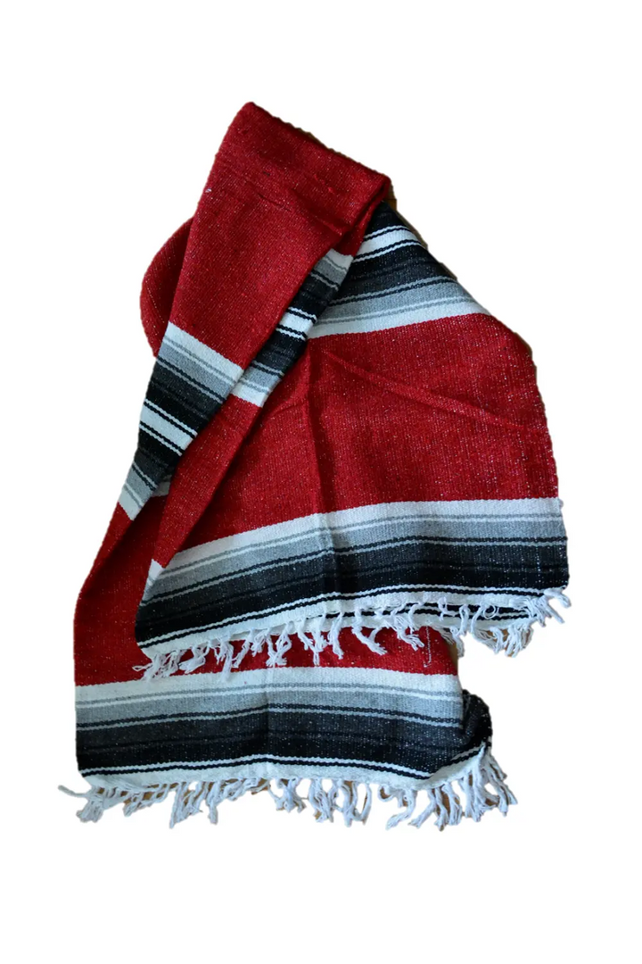 Handwoven Cotton Red Beach Blanket - Stylish, Versatile, and Durable