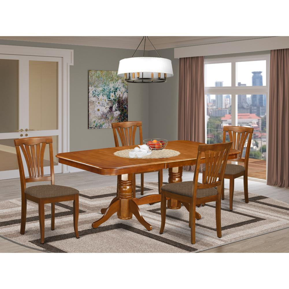 NAAV5-SBR-C 5 Pc Dining room set Dining Table and 4 Kitchen Dining Chairs