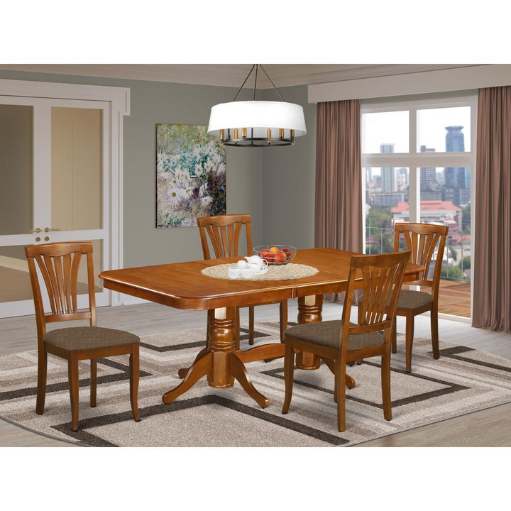 NAAV5-SBR-C 5 Pc Dining room set Dining Table and 4 Kitchen Dining Chairs