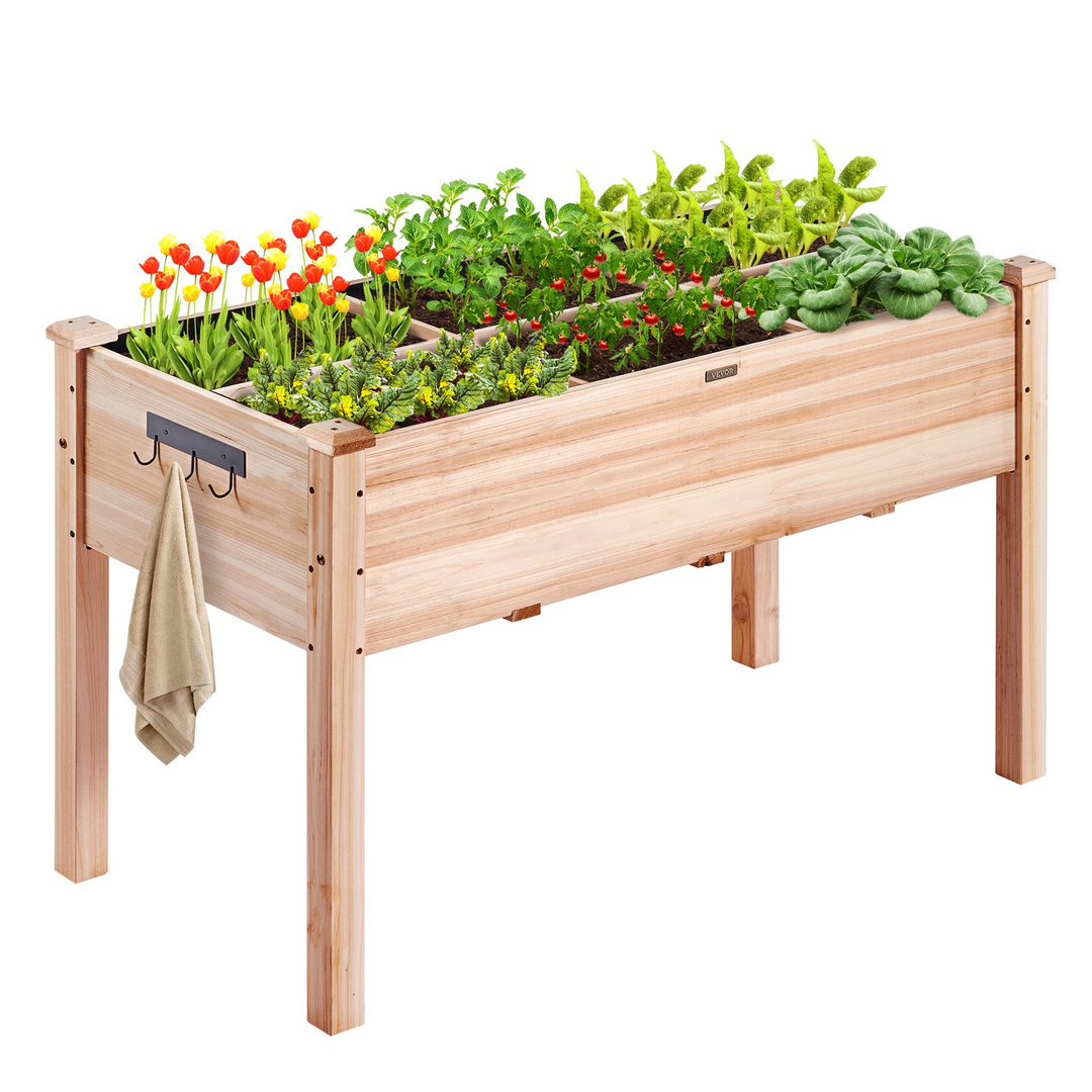 VEVOR Wooden Raised Garden Bed Planter Box 47.2x22.8x30" Flower Vegetable Herb