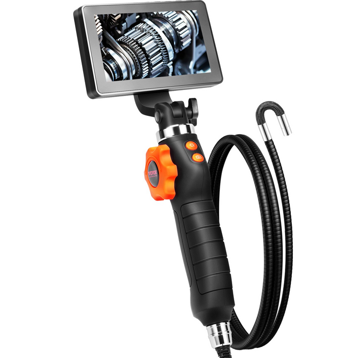 VEVOR Articulating Borescope Camera with Light, Two-Way Articulated Endoscope Inspection Camera with 6.4mm Tiny Lens, 5" IPS 1080P HD Screen, 8X Zoom, 8 LED Light Snake Camera for Automotive, Plumbing