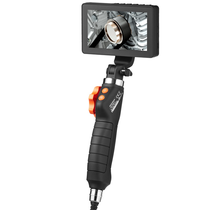 VEVOR Articulating Borescope Camera with Light, Two-Way Articulated Endoscope Inspection Camera with 6.4mm Tiny Lens, 5" IPS 1080P HD Screen, 8X Zoom, 8 LED Light Snake Camera for Automotive, Plumbing