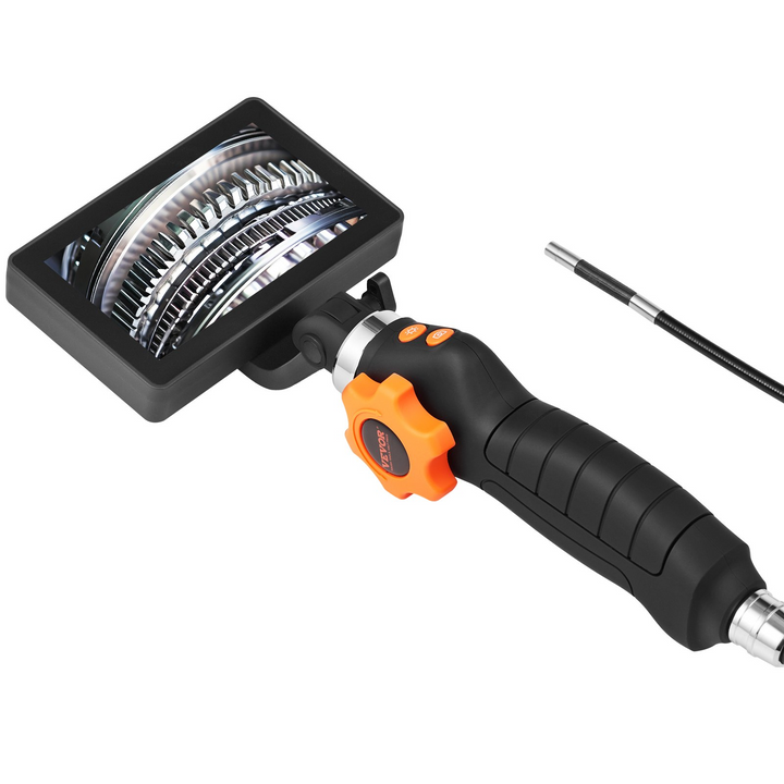 VEVOR Articulating Borescope Camera with Light, Two-Way Articulated Endoscope Inspection Camera with 6.4mm Tiny Lens, 5" IPS 1080P HD Screen, 8X Zoom, 8 LED Light Snake Camera for Automotive, Plumbing