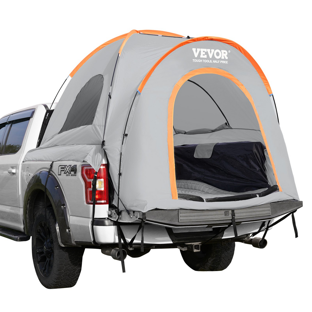 VEVOR Truck Bed Tent, 6.4'-6.7' Pickup Truck Tent with Rain Layer and Carry Bag, Waterproof PU2000mm Double Layer Truck Tent, Accommodate 2-3 Person, for Camping Traveling Outdoor Activities