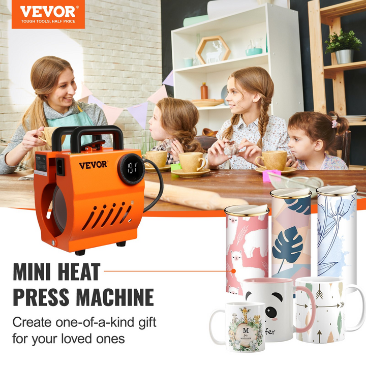 VEVOR Mug Heat Press Machine - Mini Cup Press for 11oz-15oz Coffee Mugs and Tumblers