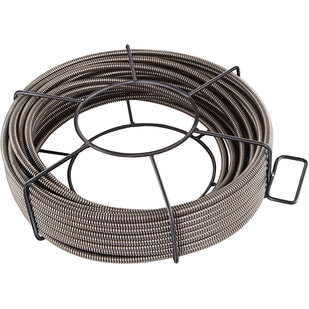 VEVOR Drain Cleaning Cable 50 Feet x 3/8 Inch Solid Core Cable Sewer Cable Drain Auger Cable Cleaner Snake Clog Pipe Drain Cleaning Cable Sewer Drain Auger Snake Pipe