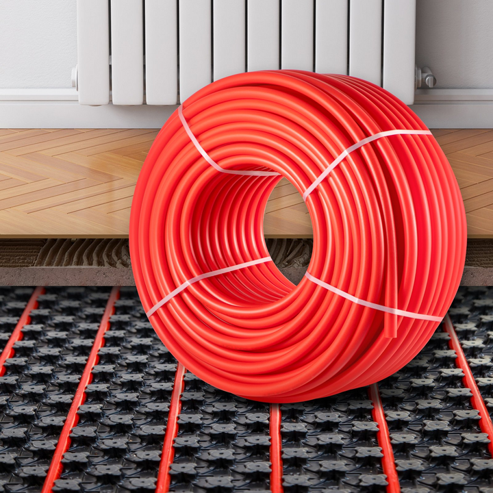 VEVOR PEX Pipe, 1 Inch x 500 FT PEX Tubing, Non Oxygen Barrier Red PEX-B Pipe, Flexible PEX Water Line for RV Sewer Hose, Plumbing, Radiant Heating