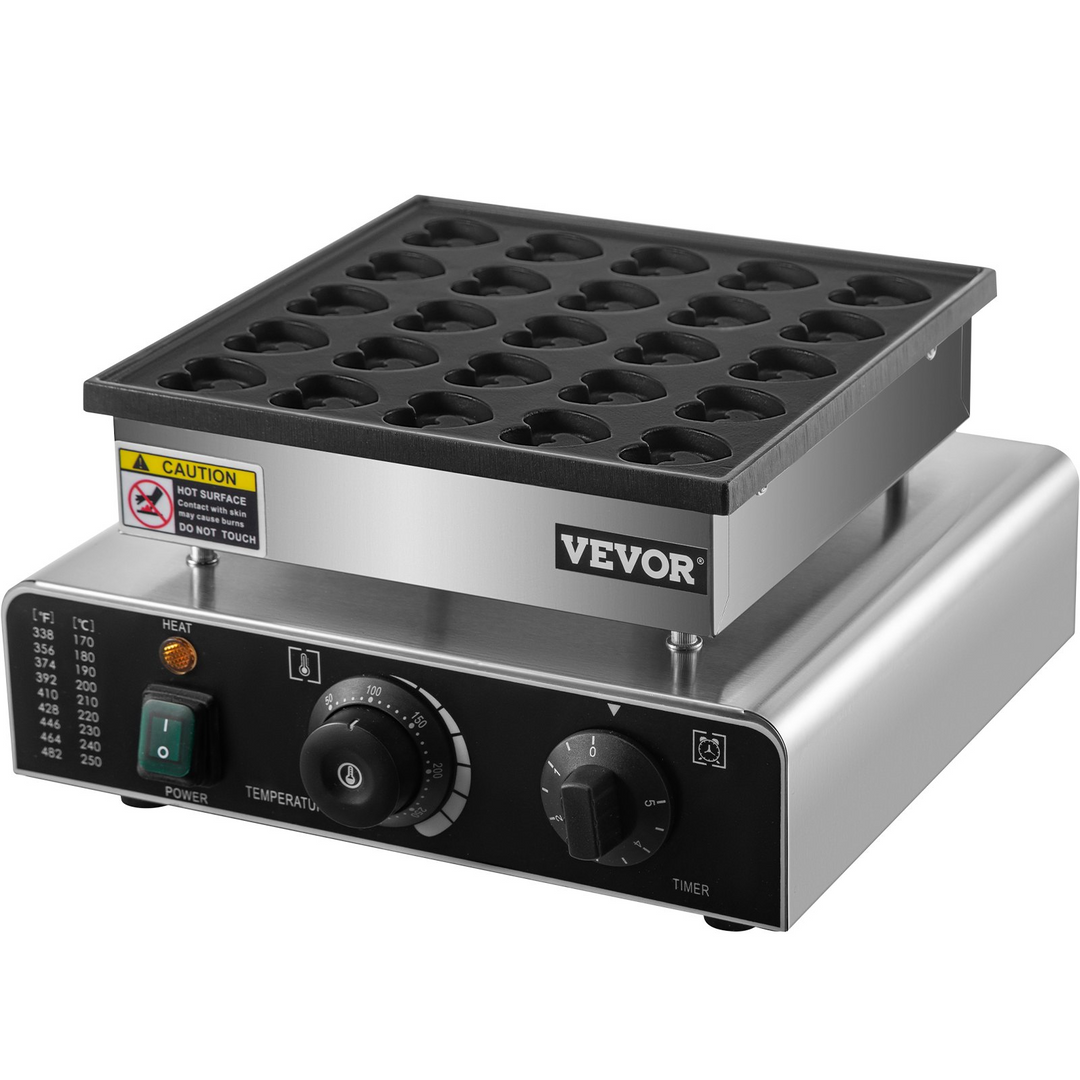 VEVOR Mini Dutch Pancake Maker - Heart-Shaped Electric Commercial Pancake Machine