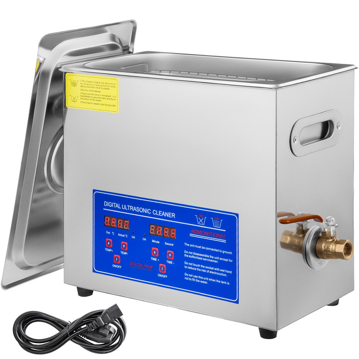 VEVOR Commercial Ultrasonic Cleaner 6L Professional Ultrasonic Cleaner 40kHz with Digital Timer&Heater 110V Excellent Cleaning Machine for Watch Instruments Industrial Parts Excellent Cleaner Solution