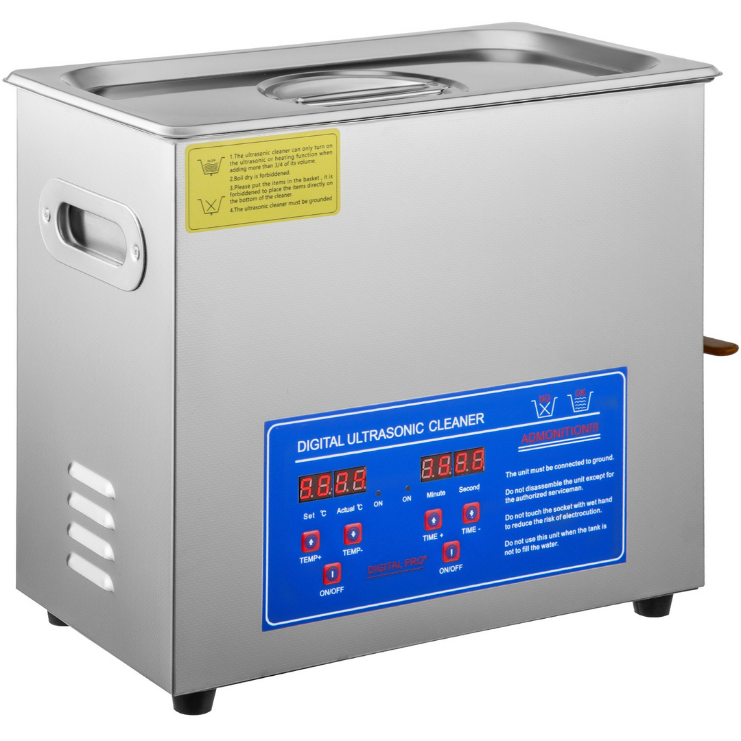 VEVOR Commercial Ultrasonic Cleaner 6L Professional Ultrasonic Cleaner 40kHz with Digital Timer&Heater 110V Excellent Cleaning Machine for Watch Instruments Industrial Parts Excellent Cleaner Solution