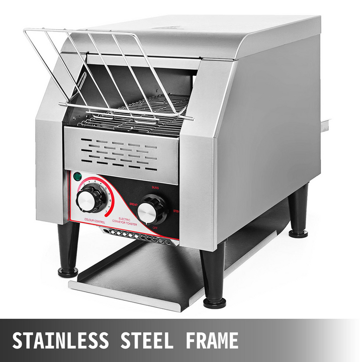 VEVOR Commercial Conveyor Toaster - 150 Slices/Hour, 1340W Stainless Steel