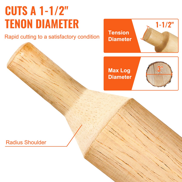 VEVOR Tenon Cutter – 1.5" Diameter Woodworking Tool with Dual Straight Blades & Button Screws, Premium Aluminum & Steel Log Furniture Cutter, Ideal for DIY & Commercial Use