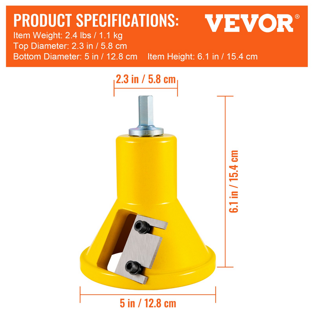 VEVOR Tenon Cutter – 1.5" Diameter Woodworking Tool with Dual Straight Blades & Button Screws, Premium Aluminum & Steel Log Furniture Cutter, Ideal for DIY & Commercial Use