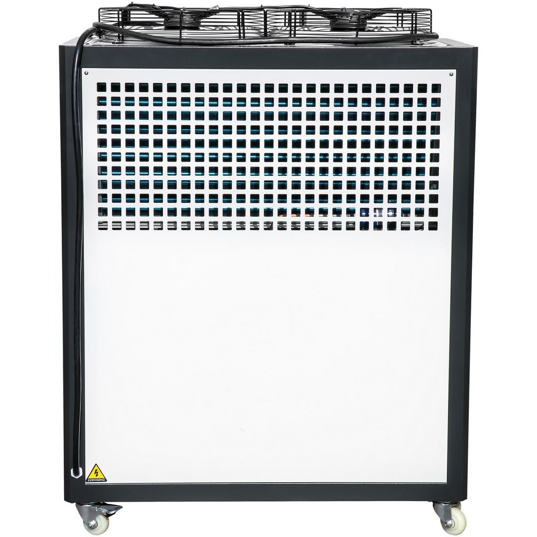 VEVOR Air-Cooled Chiller Industrial 5 Ton, 5HP Panasonic Compressor, Finned Condenser Portable Conditioner, Micro-Computer Control & Built-in 53L Stainless Steel Water Tank for Plastic Electric