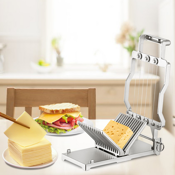 VEVOR Cheese Cutter With Wire 1 cm & 2 cm Cheeser Butter Cutting Blade Replaceable Cheese Slicer Wire, Aluminum Alloy Commercial Cheese Slicer with 304 Stainless Steel Wire Kitchen Cooking Baking Tool