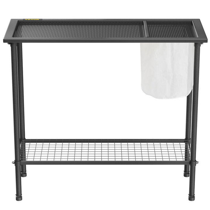 VEVOR Potting Bench - 39" L x 15" W x 33" H Steel Outdoor Workstation with Rubber Feet & Mesh Bag - Multi-use Gardening Table for Greenhouse, Patio, Porch, Backyard - Black