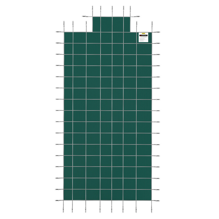 VEVOR Pool Safety Cover 22x42ft Green Mesh for 20x40ft Rectangle Inground Pools with Center End Steps - Winter Swimming Pool Safety Cover
