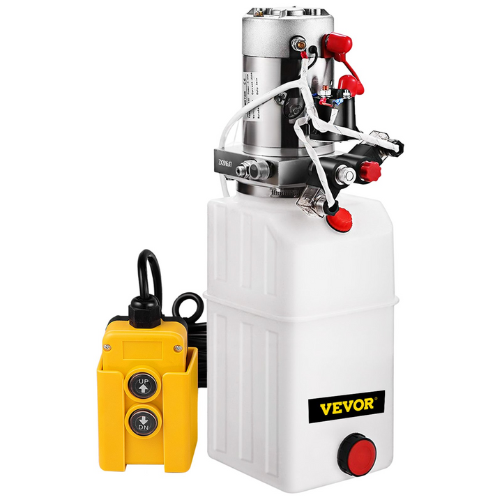 VEVOR Hydraulic Power Unit 6 Quart Double Acting Pump DC12V - Dump Truck Dump Trailer