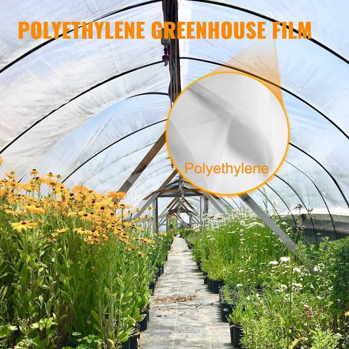 VEVOR Greenhouse Film 12 x 28 ft, Greenhouse Polyethylene Film 6 Mil Thickness, Greenhouse Plastic Greenhouse Clear Plastic Film UV Resistant, Polyethylene Film Keep Warming, Superior Strength