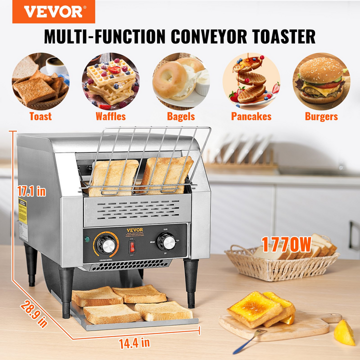 VEVOR Commercial Conveyor Toaster - Efficient and Durable Toaster for High-Volume Use