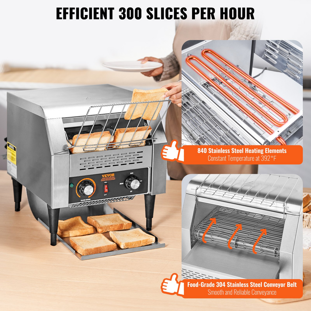 VEVOR Commercial Conveyor Toaster - Efficient and Durable Toaster for High-Volume Use