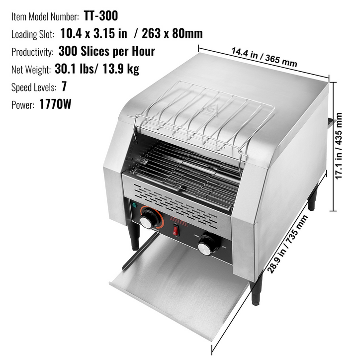 VEVOR Commercial Conveyor Toaster - Efficient and Durable Toaster for High-Volume Use