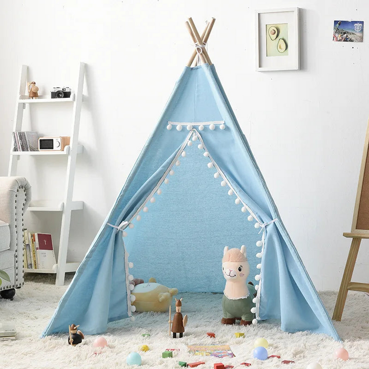 Cotton Canvas Teepee Play Tent with Side Window