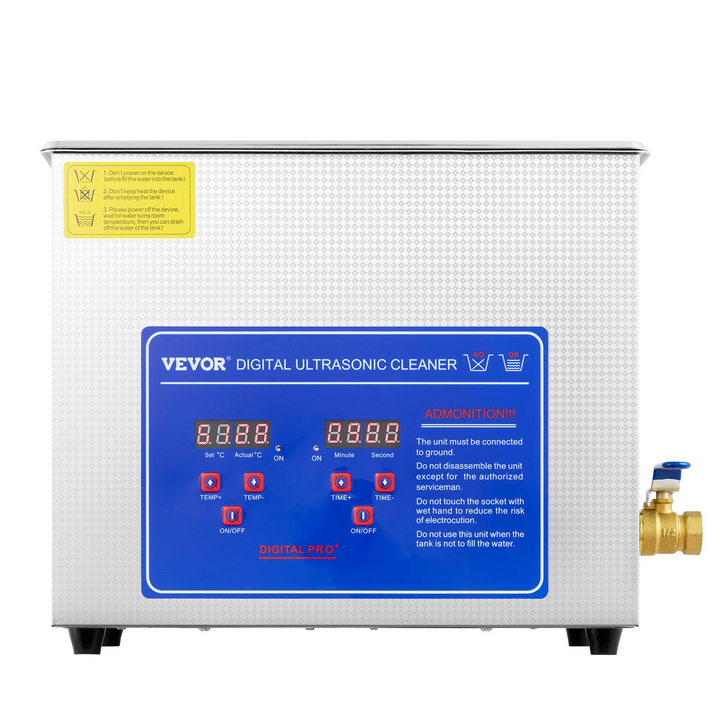 VEVOR Commercial Ultrasonic Cleaner 6L Professional Ultrasonic Cleaner 40kHz with Digital Timer&Heater 110V Excellent Cleaning Machine for Watch Instruments Industrial Parts Excellent Cleaner Solution