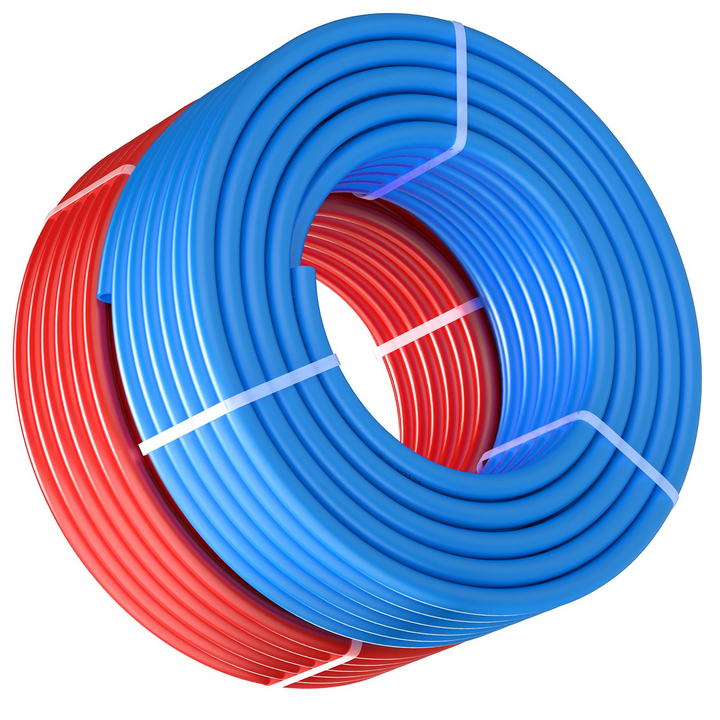 VEVOR PEX Pipe 3/4 Inch, 2 x 100 Feet Length PEX-A Flexible Pipe Tubing for Potable Water, Hot/Cold Water Plumbing Applications with Free Cutter, Blue & Red
