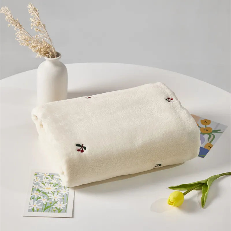 Cozy Comfort: Warm Fleece Blanket with Multivariant Embroideries