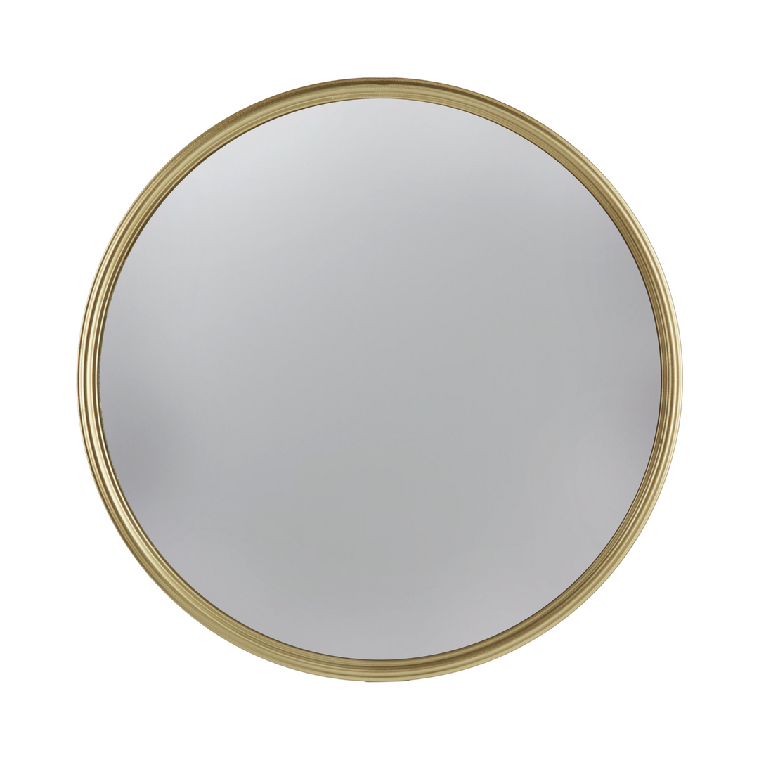 D15" Gold Round Mirror | Convex Wall Mirror with Iron Frame