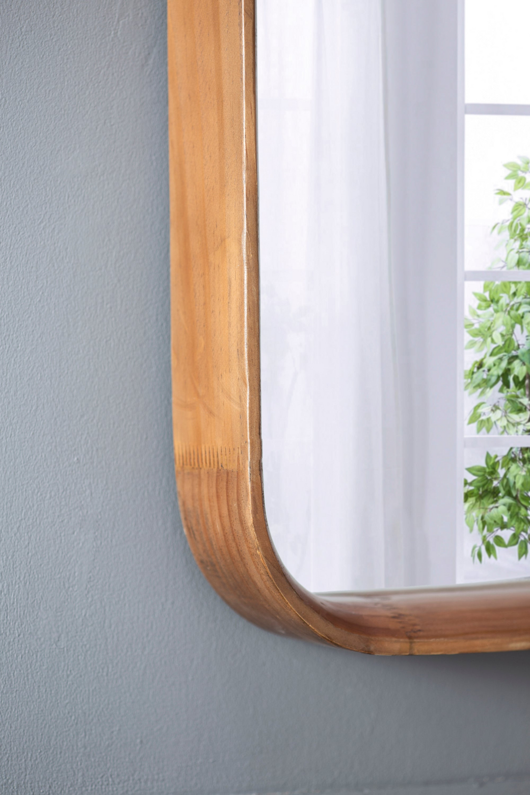 32"x32" Wood Framed Square Wall Mirror | Minimalist Design for Living Room & Bathroom
