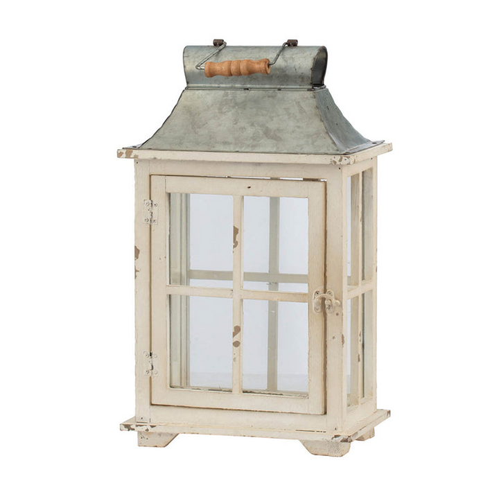 Elegant Wooden Hurricane Lantern Set - Charming Decor for Indoor and Outdoor Use