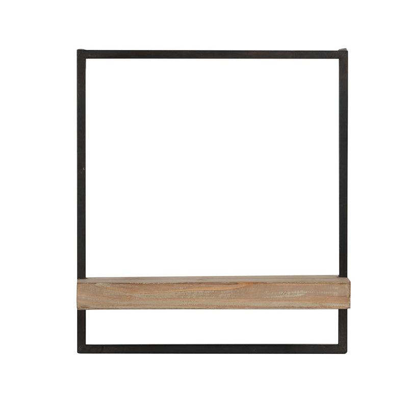 Industrial Chic Iron and Wood Wall Shelf - Stylish Storage and Display Solution