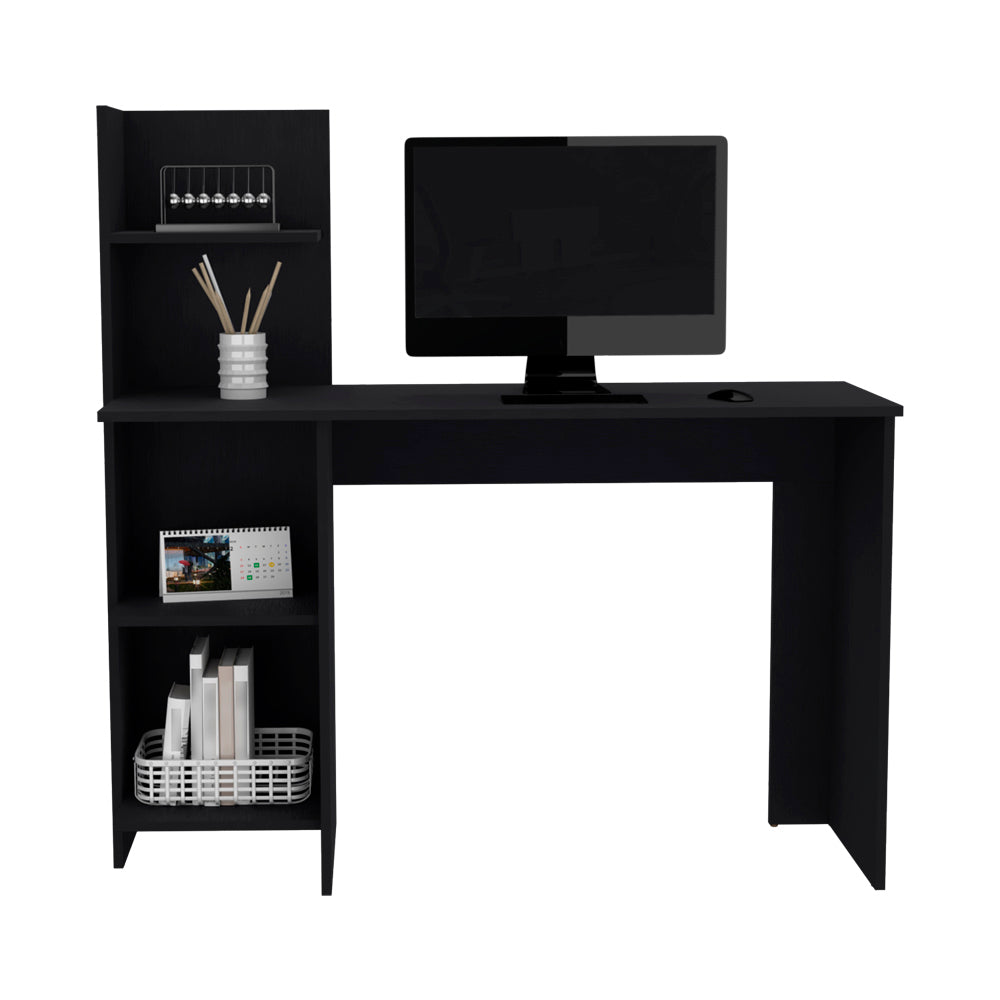 Modern Black Finish Desk Wichita with Four Shelves